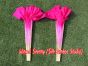 Pareja abanicos cortos de seda rosado claro-rosado, 10cm seda