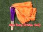 Pareja abanicos cortos de seda violeta-naranja, 30cm seda