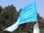 222cm Bandera con Varilla Flexible Profetica Cristiana para Danze, cyan degradado