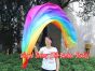 1 Piece long side Rainbow+ 2.3m (90") dance silk veil poi