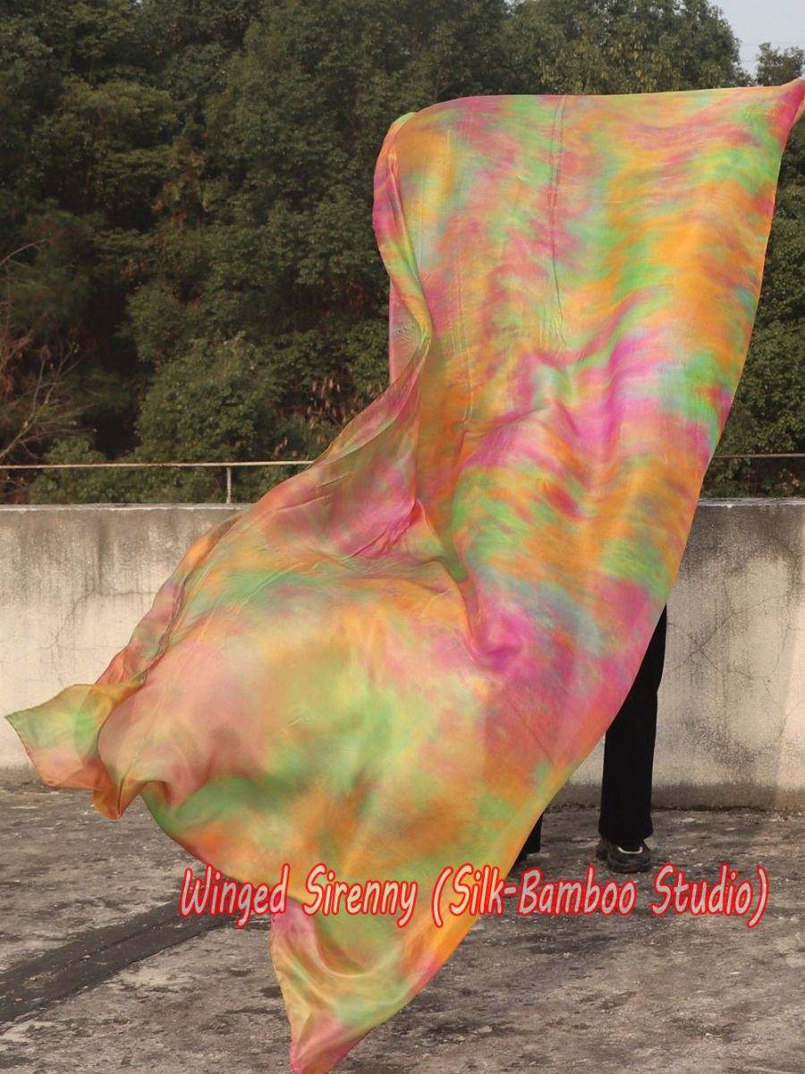 1 piece Autumn tie-dye 5 Mommes belly dance silk veil 