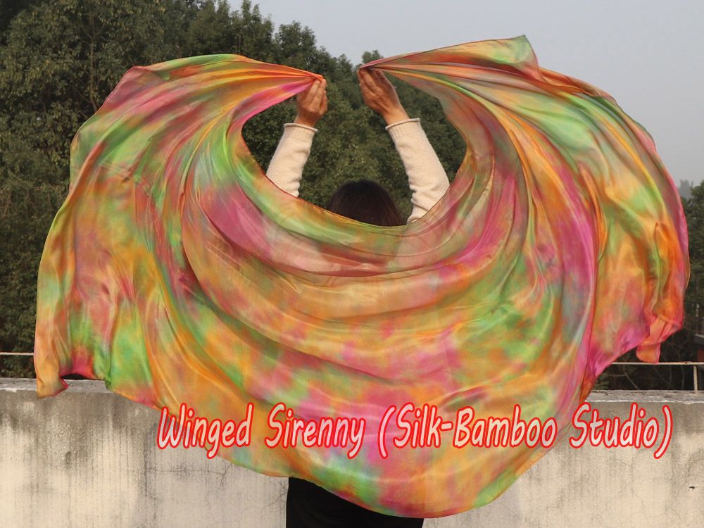 1 piece Autumn tie-dye 5 Mommes belly dance silk veil 