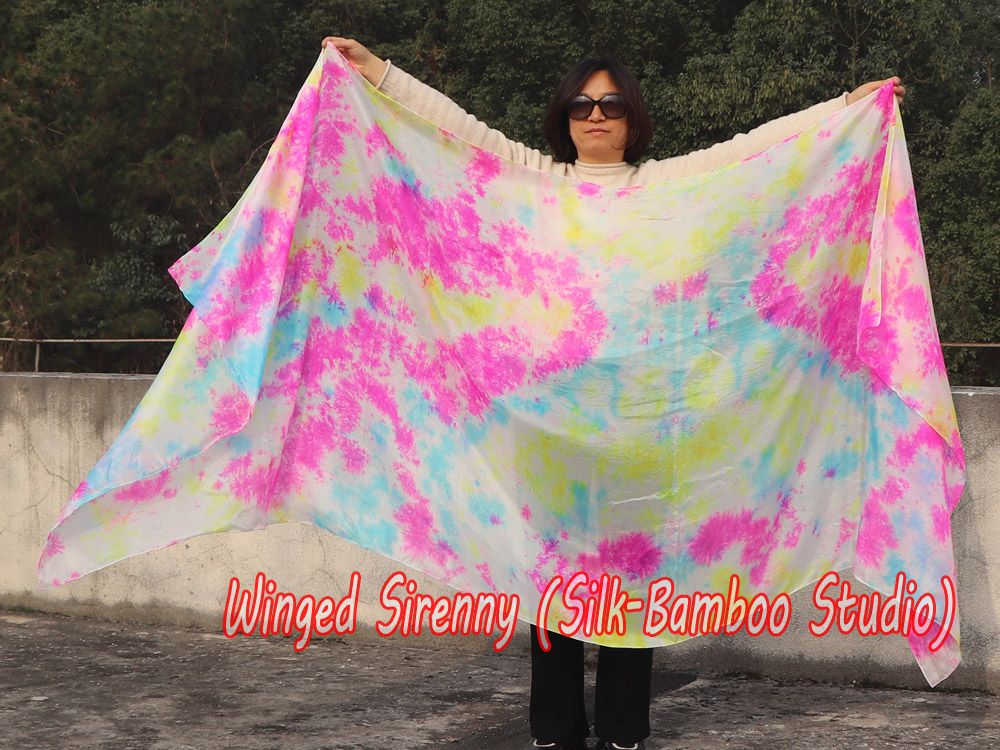 1 piece Flower Feast tie-dye 5 Mommes belly dance silk veil 