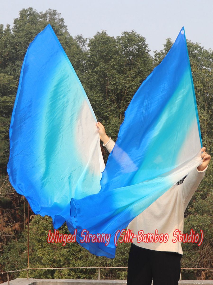 1 pair 180 cm (71") half circle prophetic angel wing silk flags, Grace