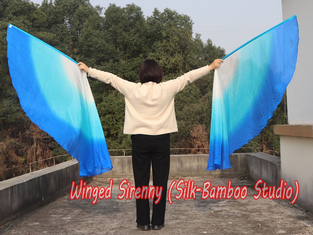 1 pair 180 cm (71") half circle prophetic angel wing silk flags, Grace