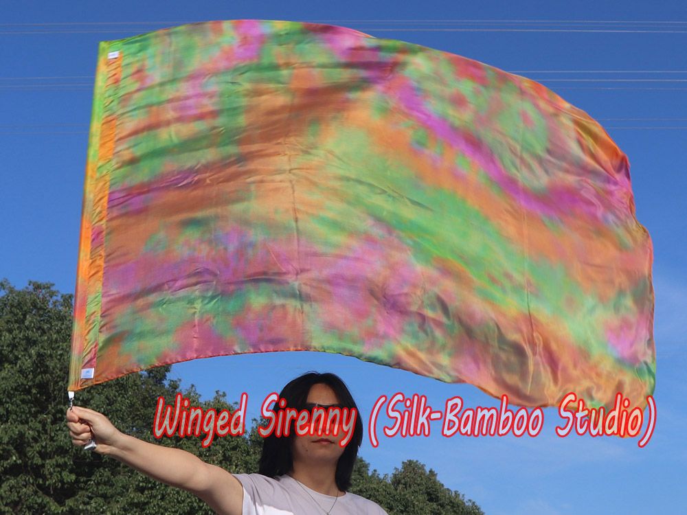 spinning silk flag poi 129cm (51") for Worship & Praise, Serenity