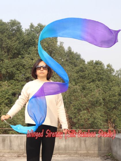 Heraldos de seda turquesa azul púrpura 2.5m*0.3m