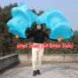 1 pair 1.5m (59") turquoise belly dance silk fan veil