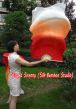 1 pair 1.5m (59") red-fading belly dance silk fan veil