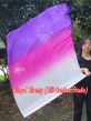 Seda Poi bandera de adoración 103 cm * 88 cm, blanco-rosado-violeta