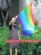 Seda Poi bandera de adoración 174cm x 88cm, Arco iris B