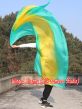Velo de seda danza del vientre verde pavo real-amarillo-verde pavo real