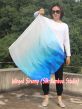 85 cm bandera de seda de adoración profética flexible para niños, blanco-cyan-azul