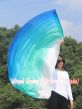 130 cm Tanzflagge Anbetungsfahne mit flexiblem Stab, weiß-pfau grüne-türkis-blau