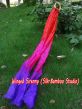 Bambus armband mit Seidenband rot-rosa-lila