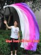 Seidenschleier-poi für bauchtanz weiß-rosa-lila 2.3m*0.9m