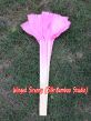 Pareja abanicos cortos de seda blanco-rosado claro, 10cm seda