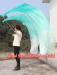 Velo poi de seda para danza del vientre verde pavo real degradado 2.3m*0.9m