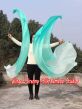 Velo poi de seda para danza del vientre verde pavo real degradado 2.3m*0.9m