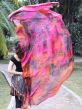 Bauchtanz seidenschleier schwarz+rosa+orange tie-dye