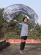Velo poi de seda para danza del vientre negro+blanco 1.8m*0.9m