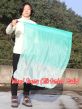 Seda Poi bandera de adoración 81 cm x 64 cm, verde pavo real degradado