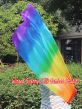 1pc 81cm (32") spinning silk flag poi for Worship & Praise, Rainbow