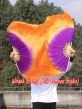 Pareja abanicos cortos de seda violeta-naranja, 30cm seda