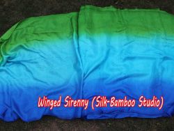 green-turquoise-blue silk fabric by yard