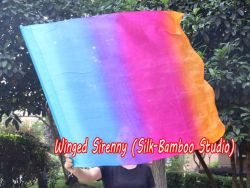 spinning silk flag poi 103cm (40") for Worship & Praise, Iridescence