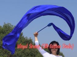 1 piece 2.5m (98") blue worship silk throw streamer