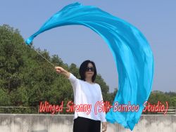 1 Piece turquoise 2.3m (90") dance silk veil poi