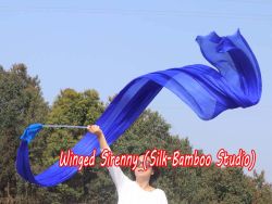 1 piece 4m (4.4 yards) blue worship silk throw streamer