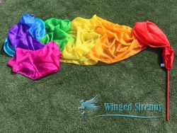 1 piece 4m (4.4 yards) Rainbow worship silk throw streamer