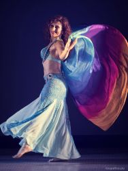 Iridescence 5 Mommes 2.7m*1.4m (3 yds x 55") belly dance silk veil 