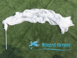 1 piece 2.5m (98") white worship silk throw streamer
