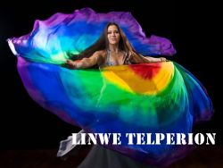1 PIECE Rainbow circular 8 Mommes belly dance silk veil