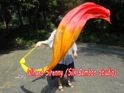 1 piece 2.5m (98") Fire worship silk throw streamer