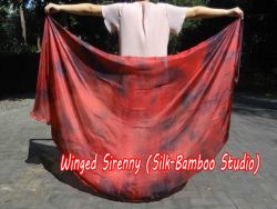 1 PIECE Lava tie-dye half circle 6 Mommes belly dance silk veil