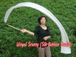 1 piece white 2.5m (98") silk worship streamer
