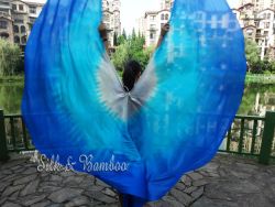 1 pair Royalty 6 Mommes habotai belly dance silk wing