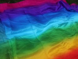 Rainbow plus silk fabric by yard