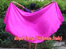 1 PIECE pink half circle 6 Mommes belly dance silk veil