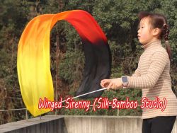 1 piece yellow-orange-red-black 1.8m (71") silk streamer