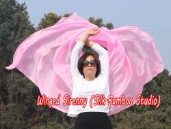 1 piece pale pink 5 Mommes belly dance silk veil 