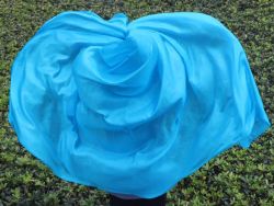 turquoise 5 Mommes 2.7m*1.4m (3 yds x 55") belly dance silk veil 