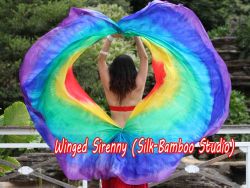 1 PIECE Rainbow circular 8 Mommes belly dance silk veil