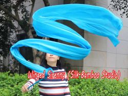1 piece 2.5m (98") turquoise worship silk throw streamer