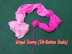 1 piece 2.5m (98") pink fading worship silk throw streamer
