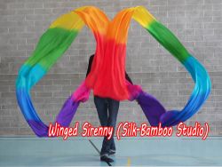 1 set Rainbow (B) 8mm habotai silk 12m (13 yds) Chinese dance ribbon